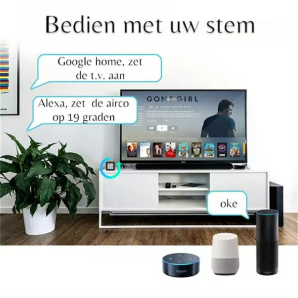 Smartlife Domotica Temperatuur en Hygrometer voor klimaatcontrole met IR en app bediening