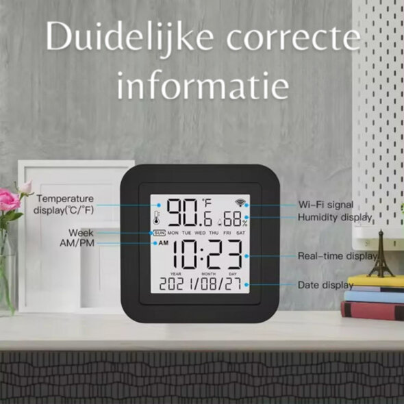 Smartlife Domotica Temperatuur en Hygrometer voor klimaatcontrole met IR en app bediening