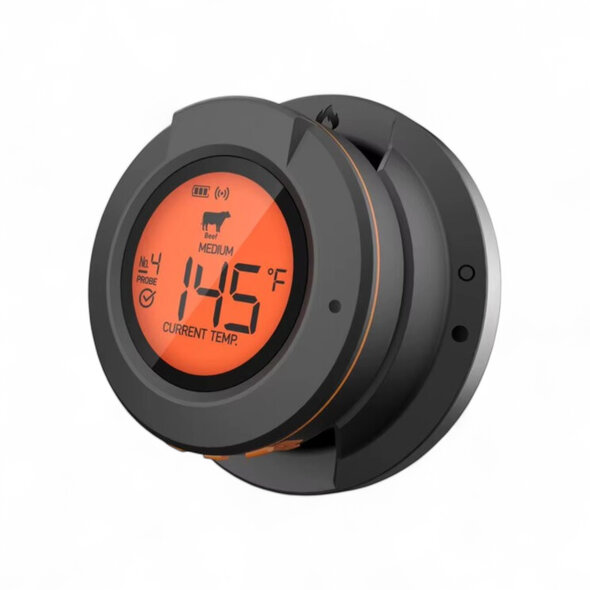 Smartlife Domotica Bluetooth Kamado Thermometer | Dome- en Kern Temperatuur | 2 Probes | 50m Bereik | 0–300°C | LCD Display | IP54 | BBQ, Oven, Smoker | App voor iOS & Android