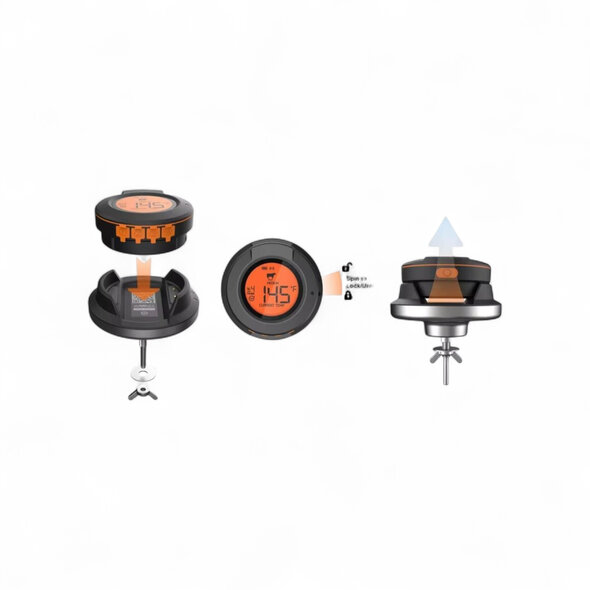 Smartlife Domotica Bluetooth Kamado Thermometer | Dome- en Kern Temperatuur | 2 Probes | 50m Bereik | 0–300°C | LCD Display | IP54 | BBQ, Oven, Smoker | App voor iOS & Android
