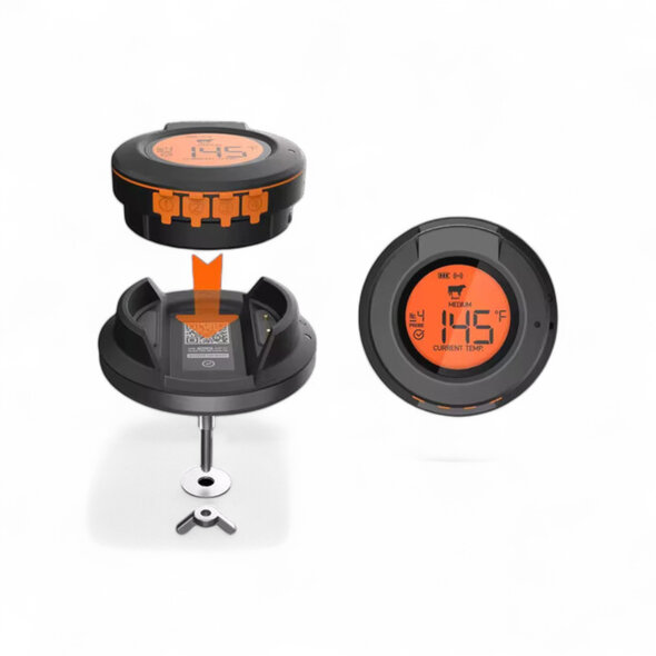 Smartlife Domotica Bluetooth Kamado Thermometer | Dome- en Kern Temperatuur | 2 Probes | 50m Bereik | 0–300°C | LCD Display | IP54 | BBQ, Oven, Smoker | App voor iOS & Android