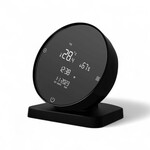 Smartlife Domotica Smart Wifi Opbouw Thermostaat | Rond Zwart | Touchscreen | CV geschikt | App en Spraak bediening