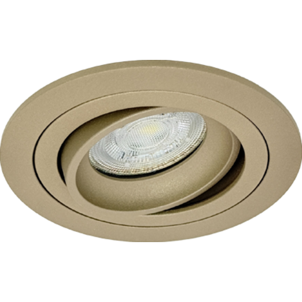 Sigmalicht Inbouwspot armatuur Nova rond champagne, kantelbaar