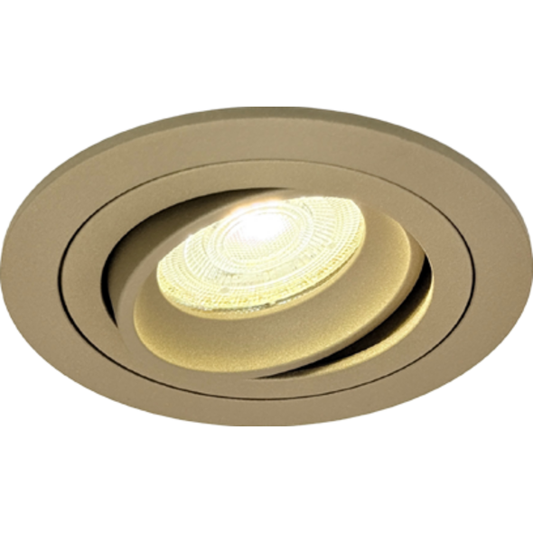Sigmalicht Inbouwspot armatuur Nova rond champagne, kantelbaar