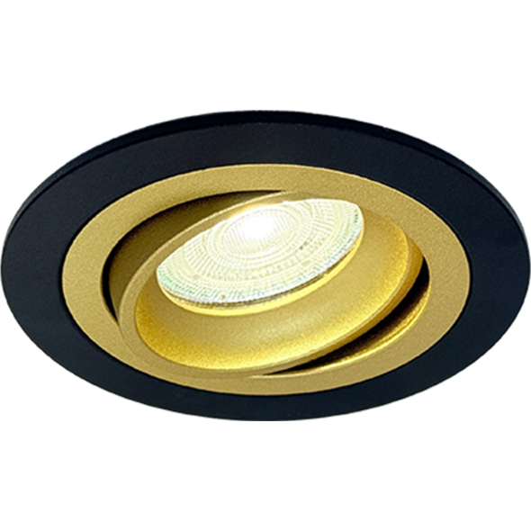 Sigmalicht Inbouwspot armatuur Nova rond zwart-goud, kantelbaar