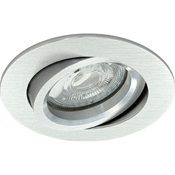 Sigmalicht Inbouwspot armatuur Veron rond geschuurd aluminium, kantelbaar