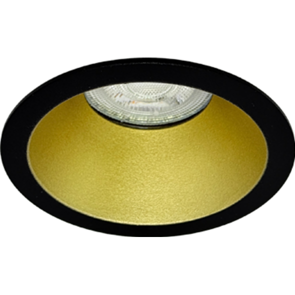 Sigmalicht Inbouwspot armatuur Hollow rond zwart-goud, verdiept