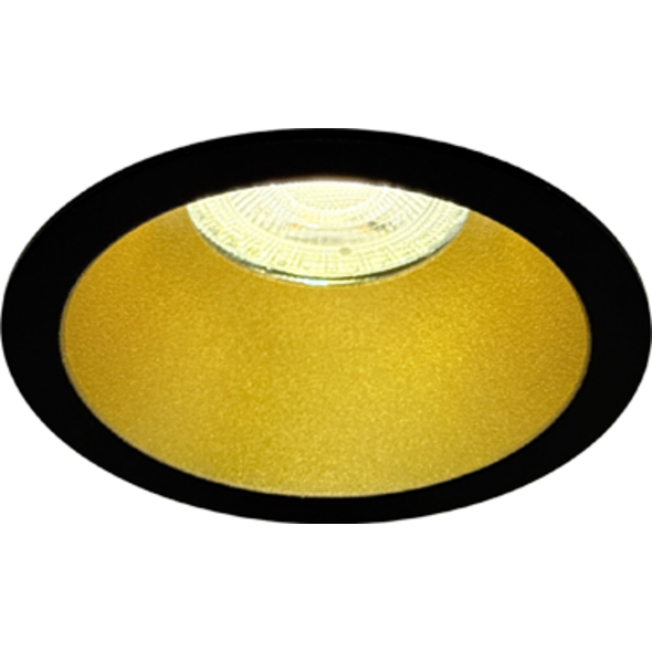 Sigmalicht Inbouwspot armatuur Hollow rond zwart-goud, verdiept