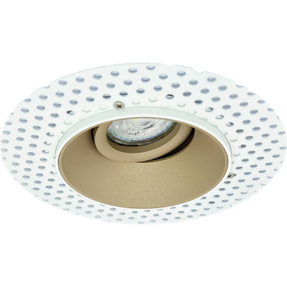 Sigmalicht Inbouwspot armatuur Astro rond champagne, kantelbaar trimless