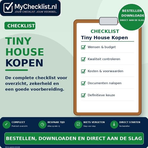 Checklist tiny house kopen met uitgebreide stappen en controlepunten