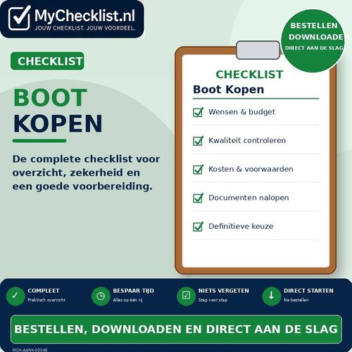 Checklist boot kopen met uitgebreide stappen en controlepunten