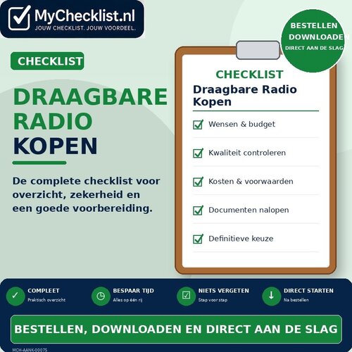 Checklist draagbare radio kopen met uitgebreide stappen en controlepunten