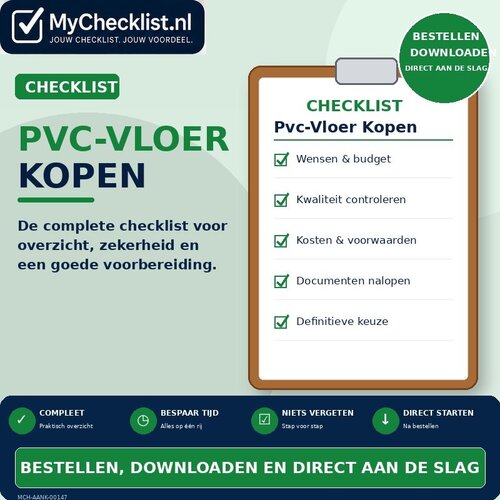 Checklist pvc-vloer kopen met uitgebreide stappen en controlepunten