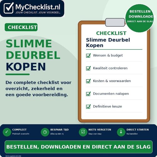 Checklist slimme deurbel kopen met uitgebreide stappen en controlepunten