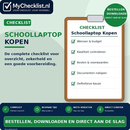 Checklist schoollaptop kopen met uitgebreide stappen en controlepunten