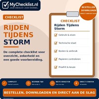 Checklist rijden tijdens storm met uitgebreide stappen en controlepunten