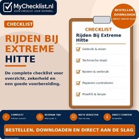 Checklist rijden bij extreme hitte met uitgebreide stappen en controlepunten