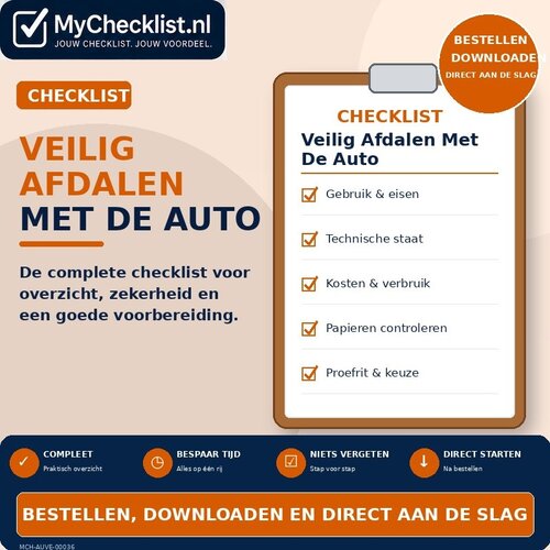 Checklist veilig afdalen met de auto met uitgebreide stappen en controlepunten