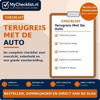 Checklist terugreis met de auto met uitgebreide stappen en controlepunten
