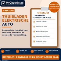 Checklist thuisladen elektrische auto met uitgebreide stappen en controlepunten