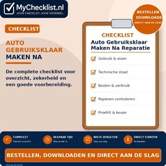 Checklist auto gebruiksklaar maken na reparatie