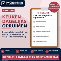 Checklist keuken dagelijks opruimen