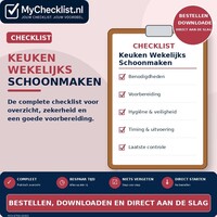 Checklist keuken wekelijks schoonmaken met uitgebreide stappen en controlepunten