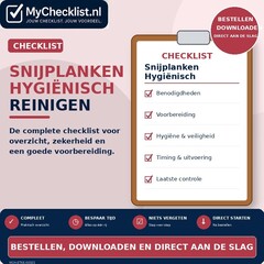 Checklist snijplanken hygiënisch reinigen