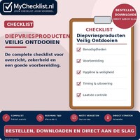 Checklist diepvriesproducten veilig ontdooien met uitgebreide stappen en controlepunten