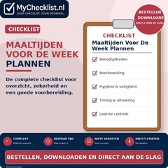 Checklist maaltijden voor de week plannen