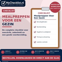 Checklist mealpreppen voor een gezin met uitgebreide stappen en controlepunten