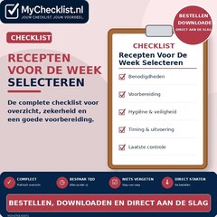Checklist recepten voor de week selecteren