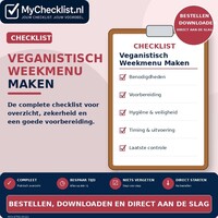Checklist veganistisch weekmenu maken met uitgebreide stappen en controlepunten