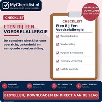 Checklist eten bij een voedselallergie met uitgebreide stappen en controlepunten