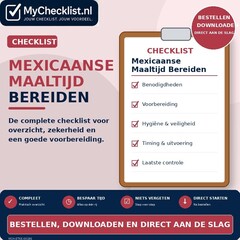 Checklist mexicaanse maaltijd bereiden