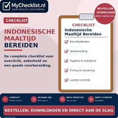 Checklist indonesische maaltijd bereiden
