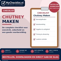 Checklist chutney maken met uitgebreide stappen en controlepunten
