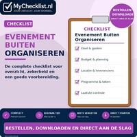 Checklist evenement buiten organiseren met uitgebreide stappen en controlepunten