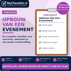 Checklist opbouw van een evenement