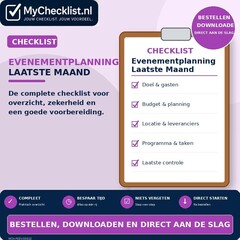Checklist evenementplanning laatste maand