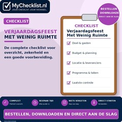 Checklist verjaardagsfeest met weinig ruimte