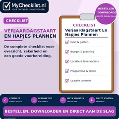 Checklist verjaardagstaart en hapjes plannen