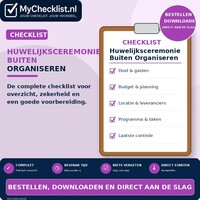 Checklist huwelijksceremonie buiten organiseren met uitgebreide stappen en controlepunten