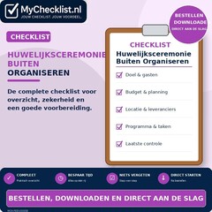 Checklist huwelijksceremonie buiten organiseren