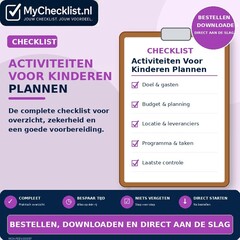 Checklist activiteiten voor kinderen plannen