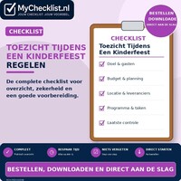 Checklist toezicht tijdens een kinderfeest regelen met uitgebreide stappen en controlepunten