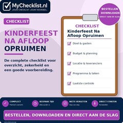 Checklist kinderfeest na afloop opruimen