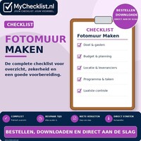 Checklist fotomuur maken met uitgebreide stappen en controlepunten