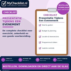 Checklist presentatie tijdens een evenement voorbereiden