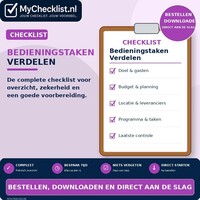 Checklist bedieningstaken verdelen met uitgebreide stappen en controlepunten